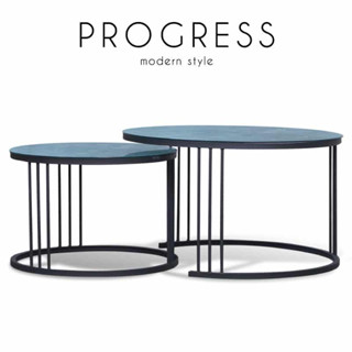 AS Furniture / Progress (โปรเกรซ) โต๊ะกลางกระจก โครงขาเหล็ก ท็อปกระจก แพคคู่