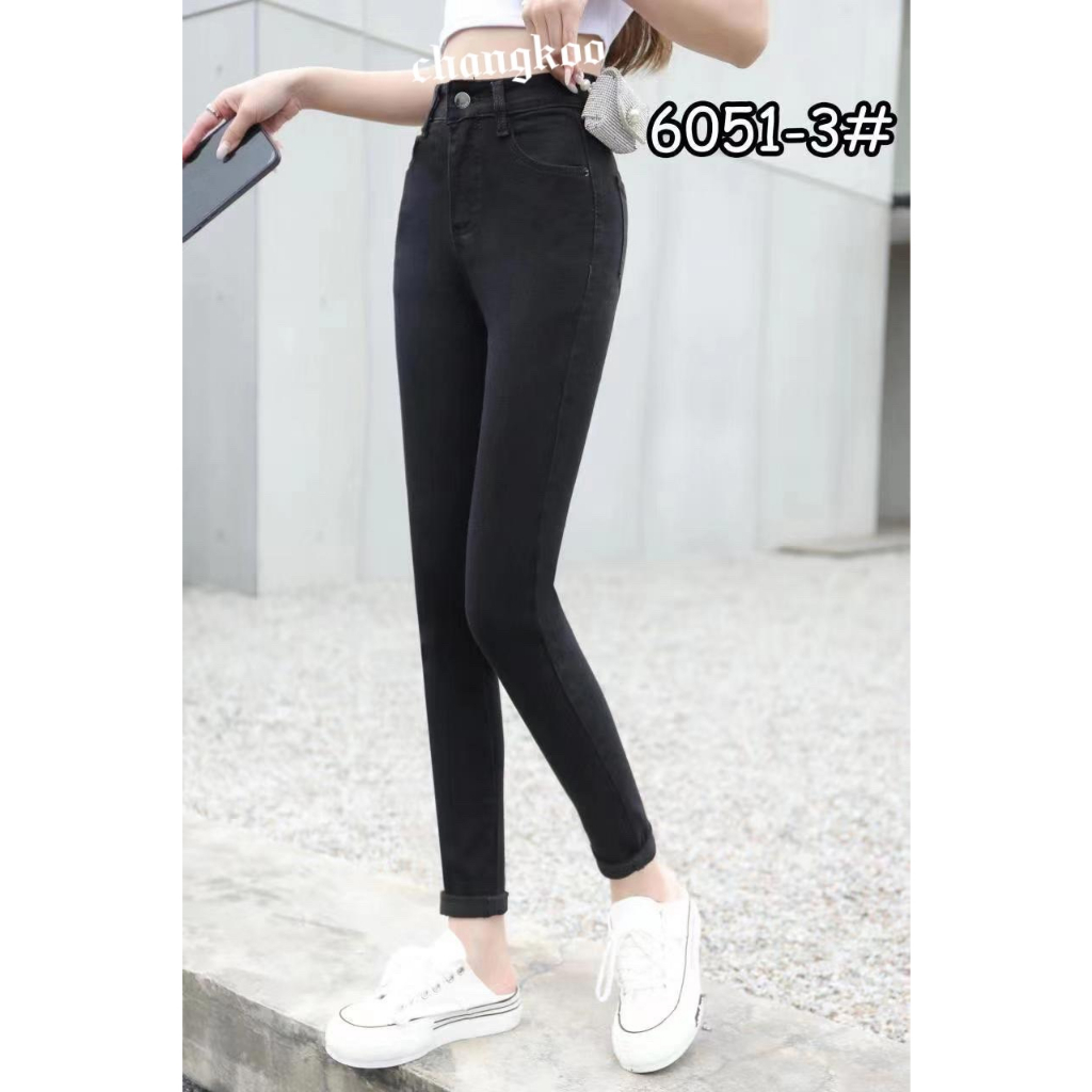 ck6051-1กางเกงยีนส์เอวสูง-กางเกงยีนส์-สไตส์เกาหลี-ขาเดฟ-งานสวยมากๆ-กางเกงยีนส์ผู้หญิง-ทรงเดฟยืด-กางเกงใส่ทำงาน-ลายขาตัด