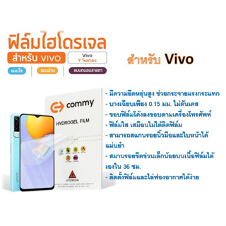 ฟิล์มไฮโดรเจล COMMY สำหรับโทรศัพท์ Vivo Y, X Series ฟรีอุปกรณ์ติดฟิล์ม