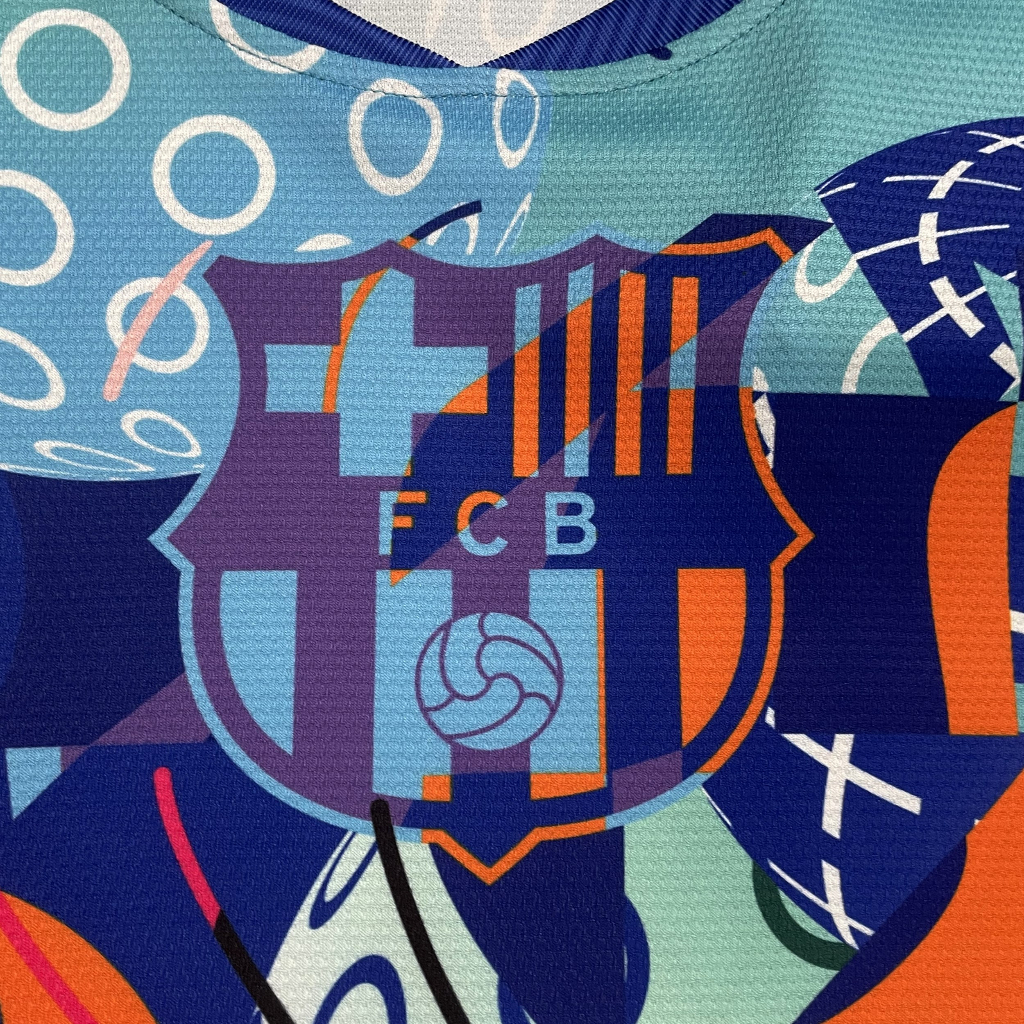 เสื้อบอล-เสื้อฟุตบอล-บาเซโลน่าbarcelona-เนื้อผ้าโพลีเอสเตอร์-เกรดแฟนบอล-aaa