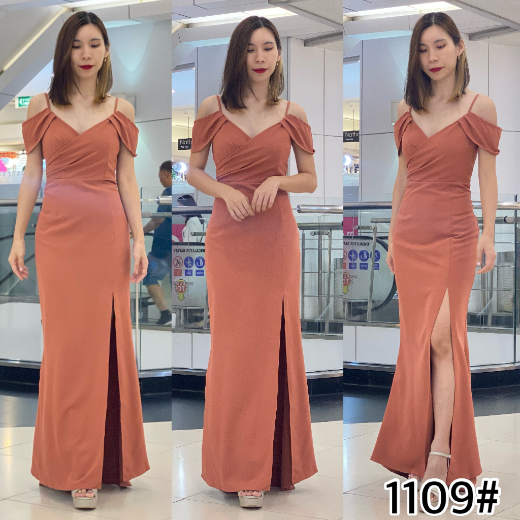 เดรสแม็กซี่อกไขว้พรางแขน ผ้าเครปเกาหลีพรีเมี่ยม ใส่ไปงานแต่ง เพื่อนเจ้าสาว LUXURY707 มุมมองที่ 5