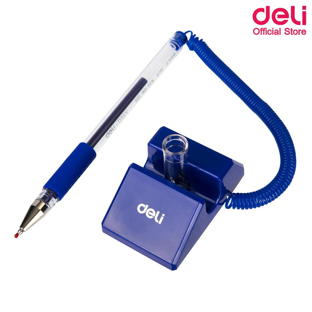 deli-6791-desk-pen-stand-ปากกาเจลแบบตั้งโต๊ะ-หมึกน้ำเงิน-ขนาดเส้น-0-5mm-แพ็คกล่อง-24-แท่ง-ปากกาเจล-ปากกา-อุปกรณ์เครื่องเขียน