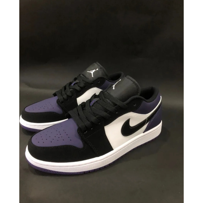 nike-jordan-air-jordan-1-low-court-purple-black-purple-ของแท้-100