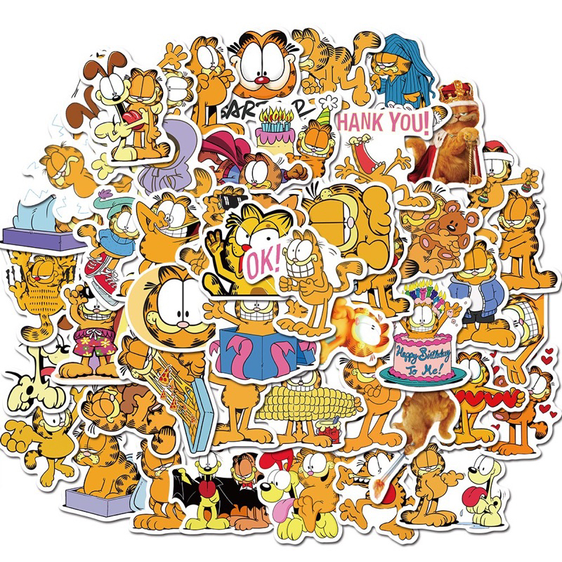 สติ๊กเกอร์-garfield-466-กาฟิว-50ชิ้น-แมวส้ม-น้องแมว-กาฟิว-แมว-แมวกาฟิว-การ์ตูน-การ์ฟิว-การ์ฟีลด์-กา-ฟิว-กาฟิวส์-กระเป๋า