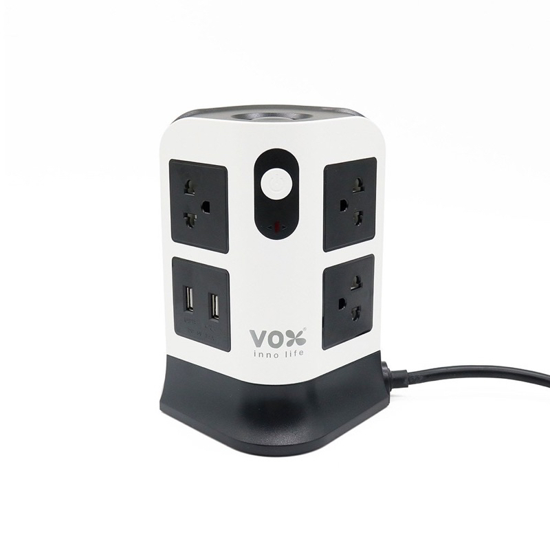 nv-t272u-plug-ปลั๊กไฟ-vox-มาตรฐาน-มอก-tower-7-ช่องเสียบ-2-สวิตซ์-2-usb-2-1a-max-3-เมตร-ประกัน-3-ปี-ของแท้