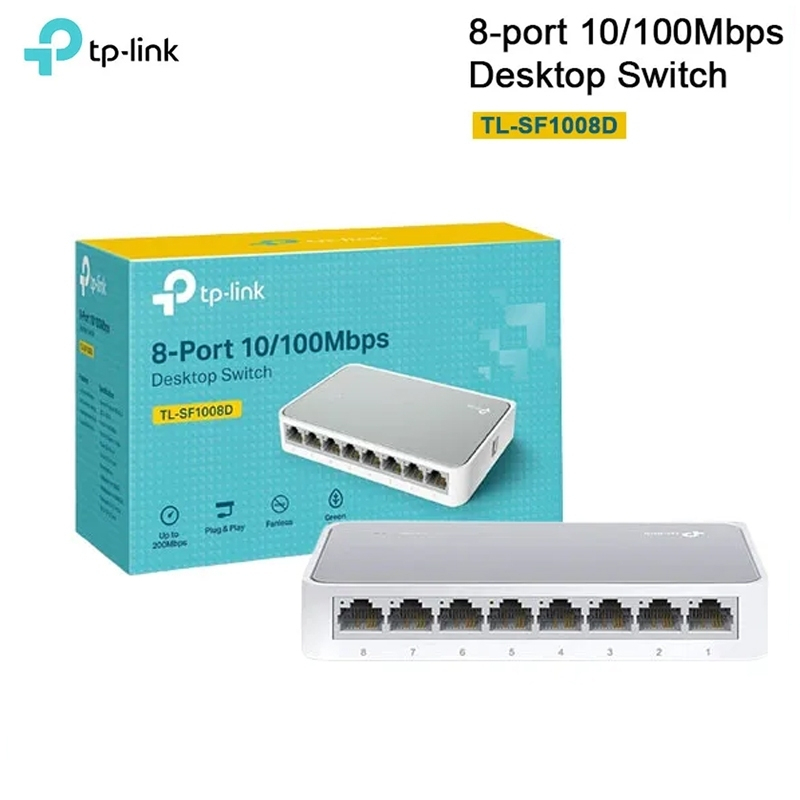 tp-link-tl-sf1008d-ฮับสวิตช์-8-พอร์ต-ขนาดเล็ก-ติดตั้งบนผนังได้-เหมาะกับการสร้างเครือข่ายเชื่อมต่อกันภายในบ้าน-หรือที่ทำง