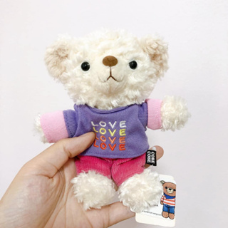 🛒 ตุ๊กตาหมีสีครีมชุดลำลองสีม่วง COBE COBE BEAR ลิขสิทธิ์แท้🇯🇵