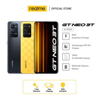 สินค้า realme GT NEO 3T (8+128GB) | หน้าจอ 6.62 นิ้ว 120Hz | snapdragon870 | กล้อง 64MP + 2MP + 8MP