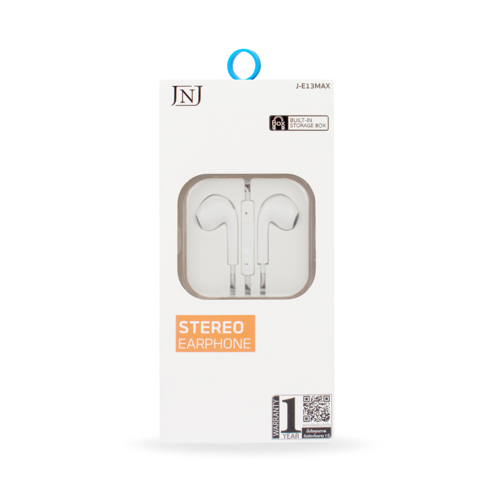 jnj-earphone-smalltalk-หูฟังเอียร์โฟนสมอลทอล์ค-ไมค์ในตัว-ปุ่มกดรับ-วางสาย-ปรับระดับเสียงได้-รุ่น-j-e13max-รับประกัน-1-ปี