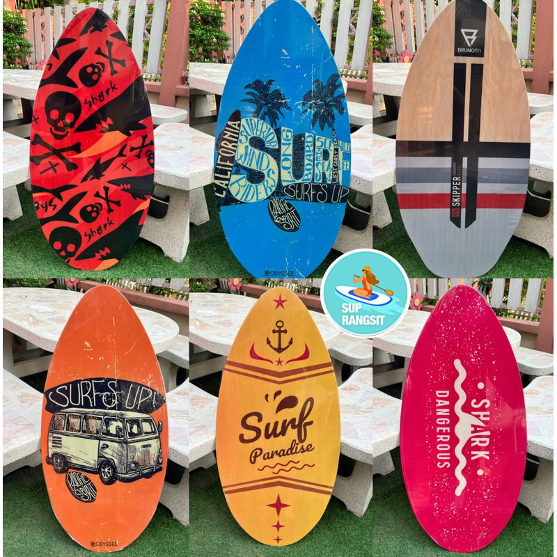 รูปภาพสินค้าแรกของพร้อมส่ง 41" ลายใหม่ Skimboard skim board surf surfboard กระดานโต้คลื่นบก สกิมบอร์ด