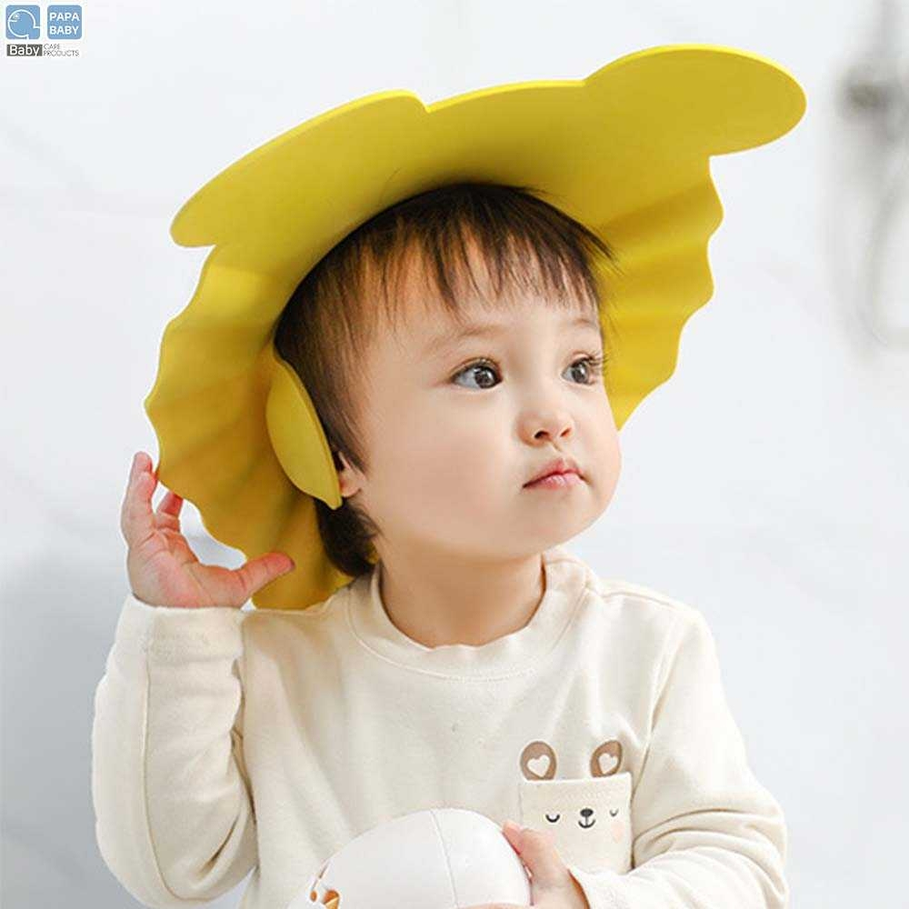 papababy-หมวกอาบน้ำเด็ก-shower-cap-หมวกกันแชมพู-รุ่นst135-ใส่ตัดผมได้-หมวกกันน้ำเข้าตาเด็ก-หมวกอาบน้ำเด็ก-6m