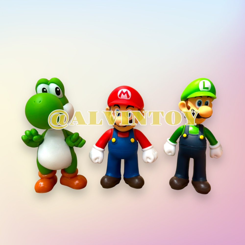 โมเดล-super-mario-มาริโอ-ลุยจิ-ยอร์ซี่-ขนาดความสูง-12-cm-ผลิตจากพลาสติกคุณภาพดี-งานสวย-หมุนแขนได้