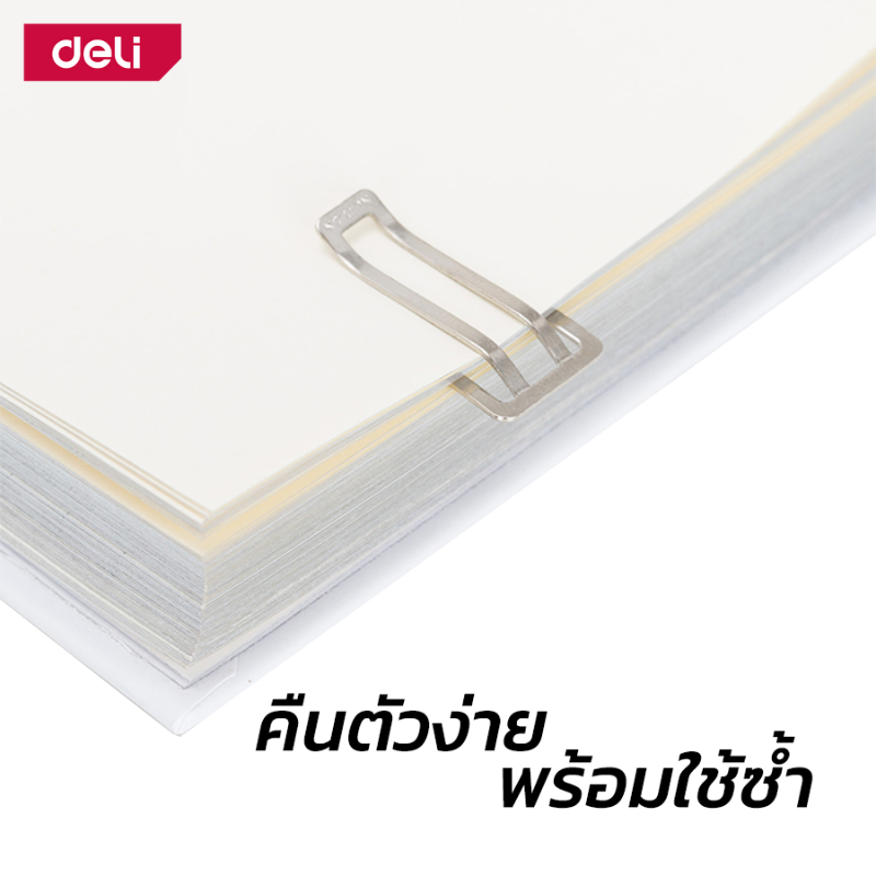 deli-คลิปหนีบกระดาษ-ลวดเสียบกระดาษ-ลวดหนีบกระดาษหัวแบน-10-ชิ้น-สามารถใช้ซ้ำได้-อุปกรณ์สำนักงาน-paper-clip