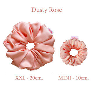 Dusty Rose ยางรัดผมผ้าซาติน บางลื่น Satin Scrunchies ยางมัดผม ยางรัดผมโดนัท