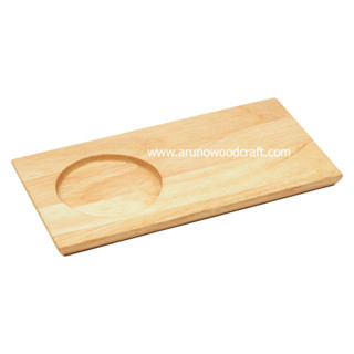 ถาดวางชิ้นเค้กยางพารา W 11 cm x L 21 cm ( HOLE 8 cm ) l RUBBER WOOD CAKE SLIDE TRAY W 11 cm x L 21 cm ( HOLE 8 cm )