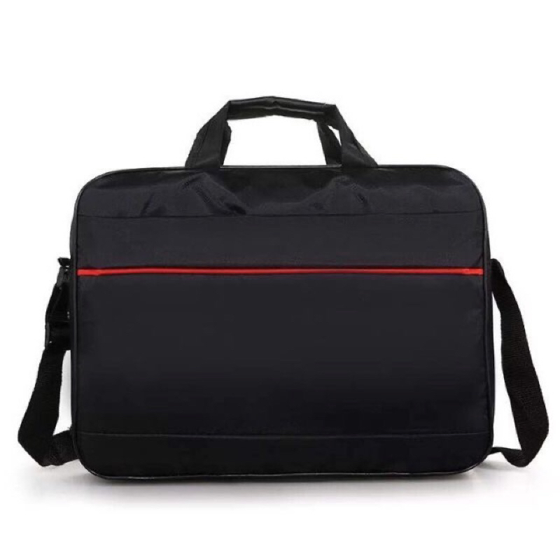 กระเป๋าโน๊ตบุ๊ค-ขนาด-15-6-นิ้ว-สีดำเรียบๆ-พร้อมสายสะพายข้างราคาถูก