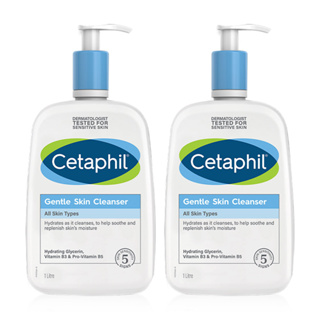 แพ็คคู่ Exp.2025 โฉมใหม่แท้100% Cetaphil gentle skin cleanser เซตาฟิล เจนเทิล สกิน คลีนเซอร์ ขนาด 1000ml