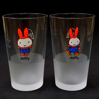 แก้ว  Miffy  แก้วกระจก มิฟฟี่ การ์ตูนน่ารักๆ งานสะสมของแท้จากญี่ปุ่น  มือ 2 งานคาร์แรคเตอร์สไตล์ญี่ปุ่น 🎏🎌