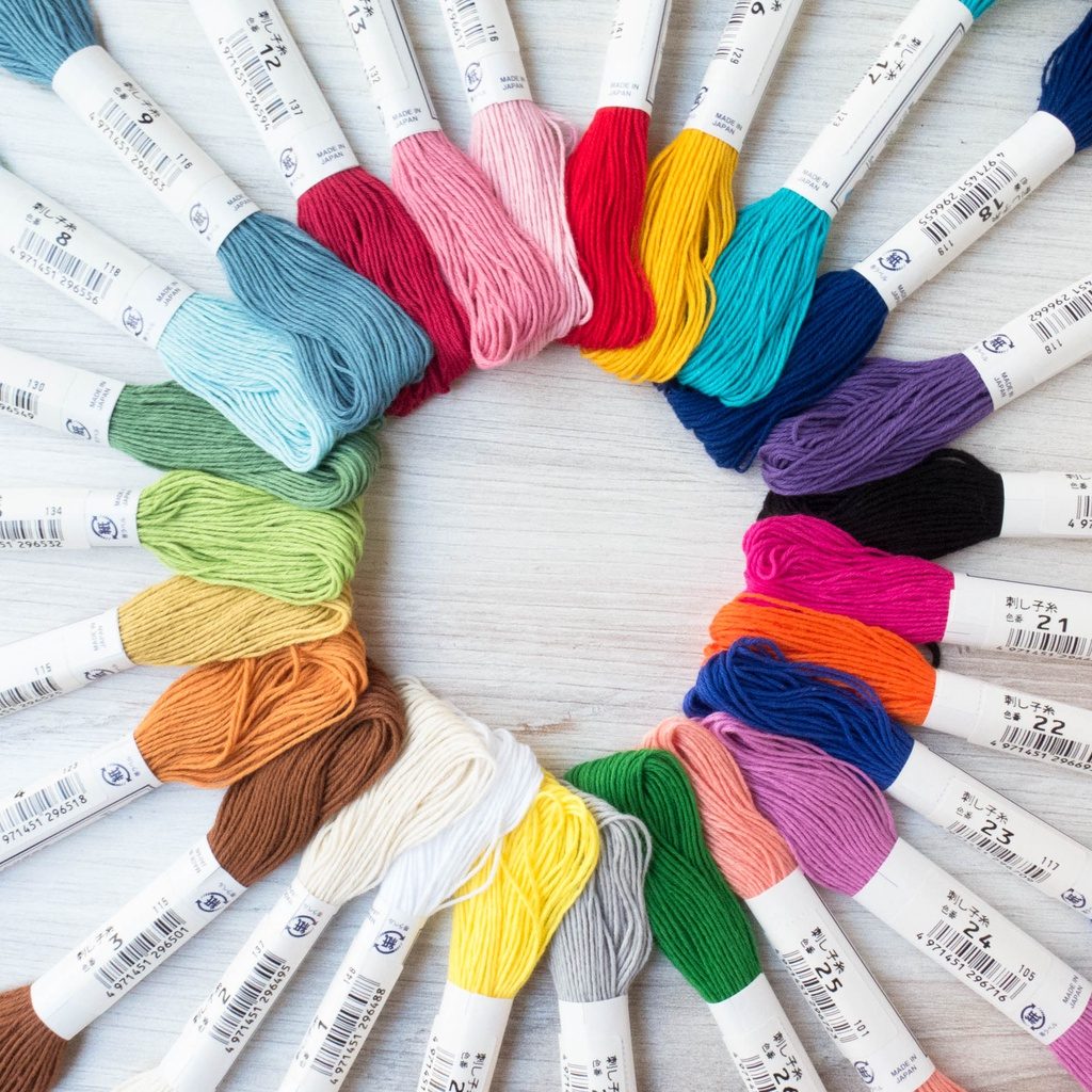 Fil Olympus Sashiko (Arc-en-Ciel) - Coton 100%, 100 Mètres - Pour Broderie Japonaise, Quilting Et Loisirs Créatifs