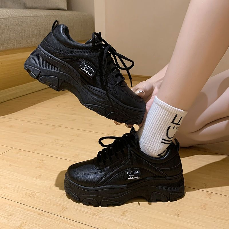 สปอตสินค้า-รองเท้าผ้าใบแฟชั่นผู้หญิง-รองเท้าลำลองสไตล์เกาหลี-ส้น-5-ซม-พื้นหนา-น้ำหนักเบา-ใส่สบาย