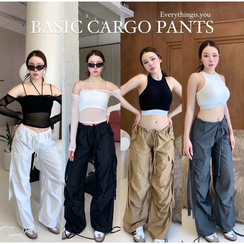 basic-cargo-pant-มาแล้วค้า-กางเกง-คาโก้สีเบสิค-สีสวยทุกสีเลย-ดีเทล-มีกระเป๋าใช้งานได้จริง-เอวยางปรับขนาดตามตัวได้