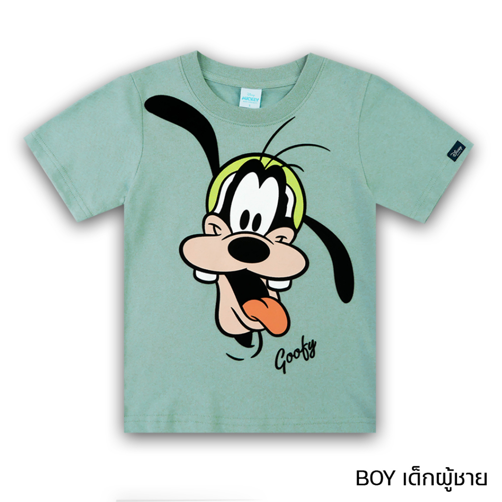 disney-t-shirt-men-amp-boy-flock-print-goofy-mickey-mouse-amp-friends-เสื้อยืดผู้ชายและเด็ก-ลายกูฟฟี่-พิมพ์กำมะหยี่-มิกกี้เมาส์และผองเพื่อน-สินค้าลิขสิทธ์แท้100-characters-studio