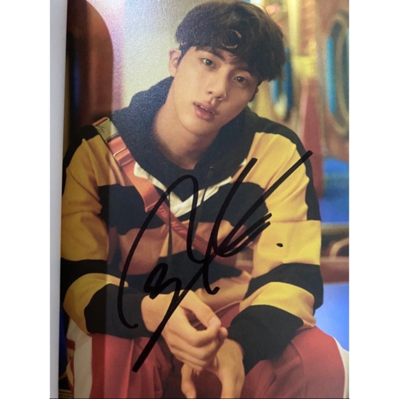 BTS signed ลายเซ็นไซน์สด autographed วี จีมิน ยุนกิ จิน นัมจุน เจโฮป ...