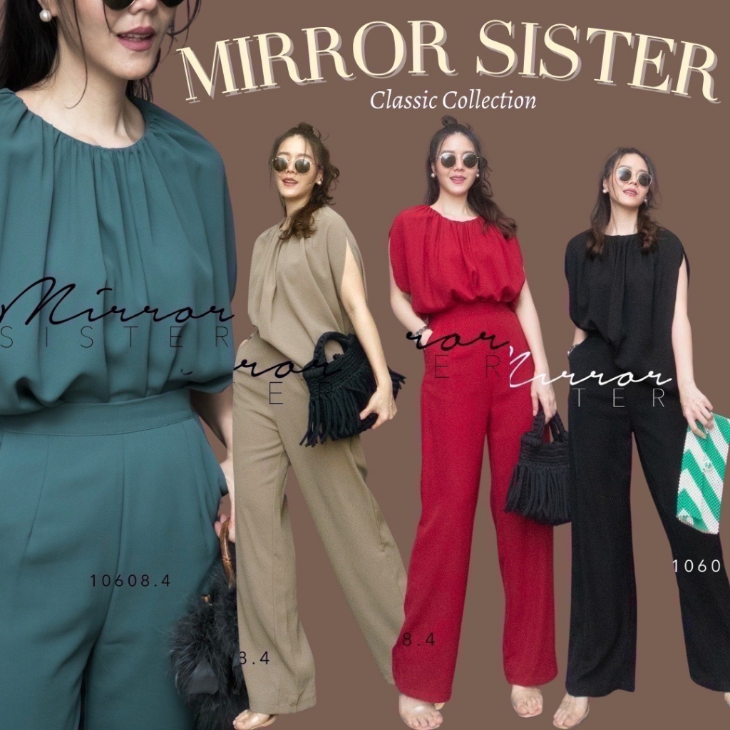 ป้าย-mirrorsister-10608-4-เซ็ทเสื้อตัวเก๋ช่วงแขนแต่งโค้ง-คู่กับกางเกงแพทเทิร์นทรงกระบอก-เอวด้านหลังยืดได้