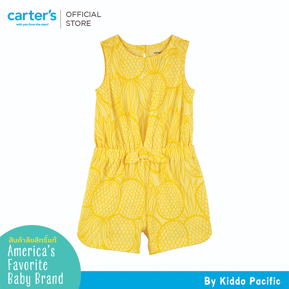 carters-1pc-romper-yellow-pineapple-ชุดหมีขาสั้นเด็กผู้หญิง-ลายสับปะรด-l10
