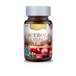 Real Elixir Acerola cherry (อะเซโรล่า เชอรี่ สกัด) 1,200 mg. 30 เม็ด