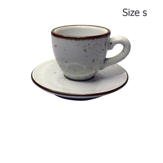 (WAFFLE) ถ้วยเอสเปรสโซ่ 70 CC. (Size S) ถ้วยกาแฟสีขาวลายจุด พร้อมจานรอง รหัสสินค้า 1618-055