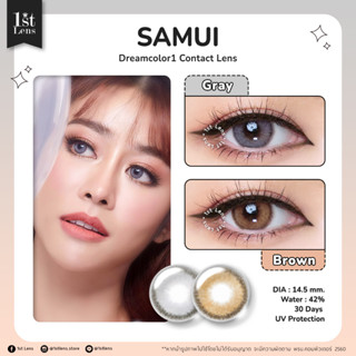 (0.00-5.00) คอนแทคเลนส์ สีเทา/สีน้ำตาล รุ่น ★ SAMUI ★ Dreamcolor1 Contact Lens | รายเดือน | สายตาสั้น