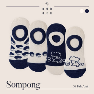 Sompong ถุงเท้าข้อสั้นแฟชั่น ลายสมพงษ์ ถุงเท้าเกาหลี ถุงเท้าน่ารัก ราคาถูก คุณภาพดี