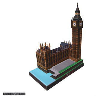 โมเดลกระดาษ 3D : หอนาฬิกาบิกเบน ประเทศ อังกฤษ  กระดาษโฟโต้เนื้อด้าน  กันละอองน้ำ ขนาด A4 220g.