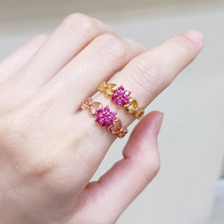 แหวนทับทิม#แหวนดอกไม้สีชมพู