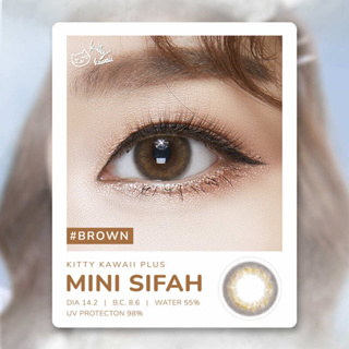 💖 Kitty kawaii ๑ Mini Sifah สายตา -00 ถึง -1000  brown gray Contactlens  บิ๊กอาย คอนแทคเลนส์ ราคาถูก แถมตลับฟรี