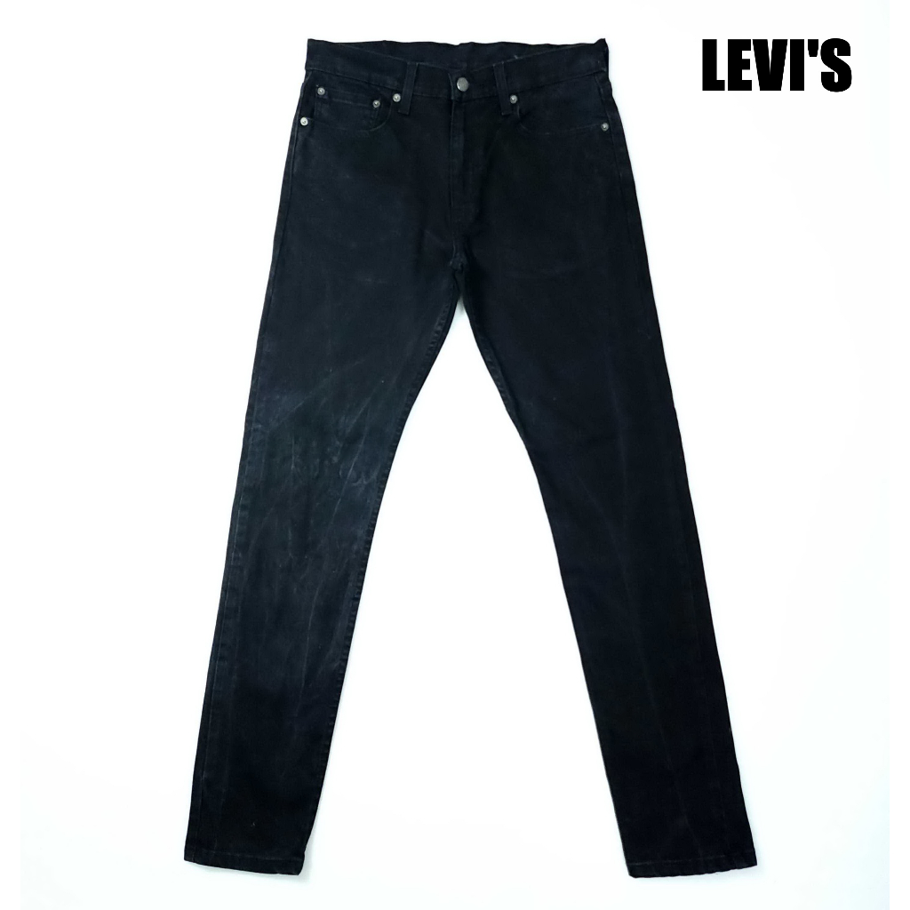 ยีนส์ลีวายส์-levis-512-เอว-32-สีดำฟอก-ผ้าลายสวย-ผ้ายืด-ขาเดฟ