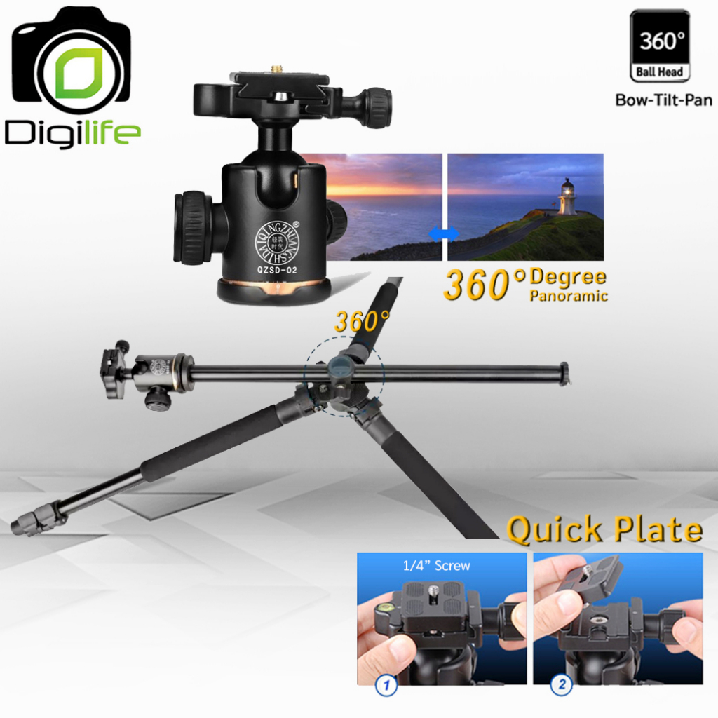 qzsd-tripod-รุ่น-q308h-ขาตั้งกล้อง-อเนกประสงค์-กลับหัว-top-view-พาโนราม่า-ถ่ายรูป-ถ่ายวิดีโอ