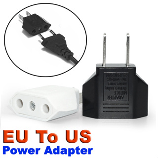 อะแดปเตอร์แปลง ขาปลั๊กกลม ให้เป็น ขาปลั๊กแบน EU To US plug Power adapter Converter Electrical Socket Outlet