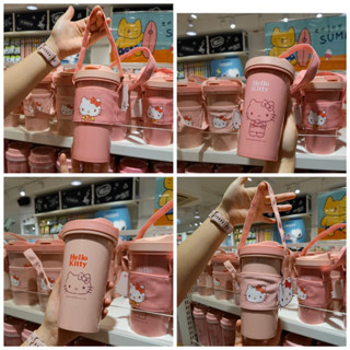 Moshi Moshi ชุดเซ็ท แก้วน้ำมีฝา พร้อมหูหิ้ว 680ml ลายลิขสิทธิ์แท้จาก Sanrio