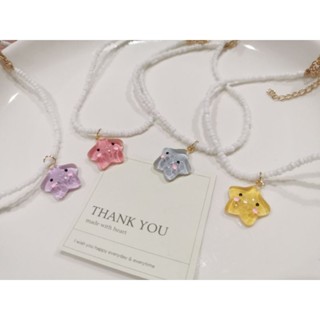 🐟⭐ **พร้อมส่ง **  #สร้อยคอลูกปัด จี้ #ปลาดาว #สร้อยคอน่ารัก