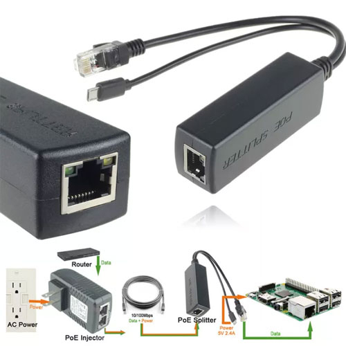 POE SPLITTER TO Micro อุปกรณ์แยกสัญญาณ Poe 5V Poe Micro Usb ไฟฟ้าผ่าน ...