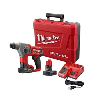 Milwaukee M12 CH-402C สว่านโรตารี่ไร้สาย 12 โวลต์ ระบบ SDS+ แบตเตอรี่ 4 แอมป์อาว x 2 ก้อน