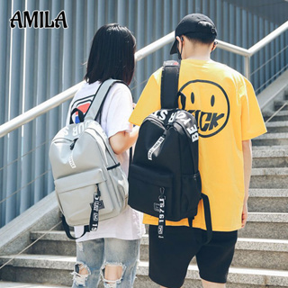 AMILA กระเป๋าเป้ผ้าใบแฟชั่นกระเป๋าใส่คอมพิวเตอร์การท่องเที่ยวหญิงกระเป๋านักเรียนมัธยมต้น