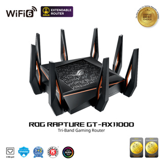 ASUS ROG Rapture GT-AX11000 AX11000 Tri-band WiFi 6 Gaming Router –Worlds first 10 Gigabit WiFi router with a quad-core