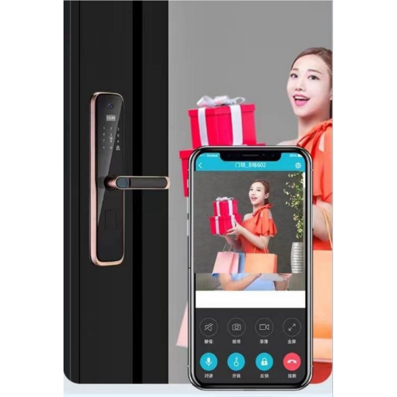 กลอนประตูดิจิตอล-digital-door-lock-สมาร์ทล็อค-smart-door-lock-ประตูดิจิตอล-มีกล้องและมี-app-usmart-go-รุ่น-p31