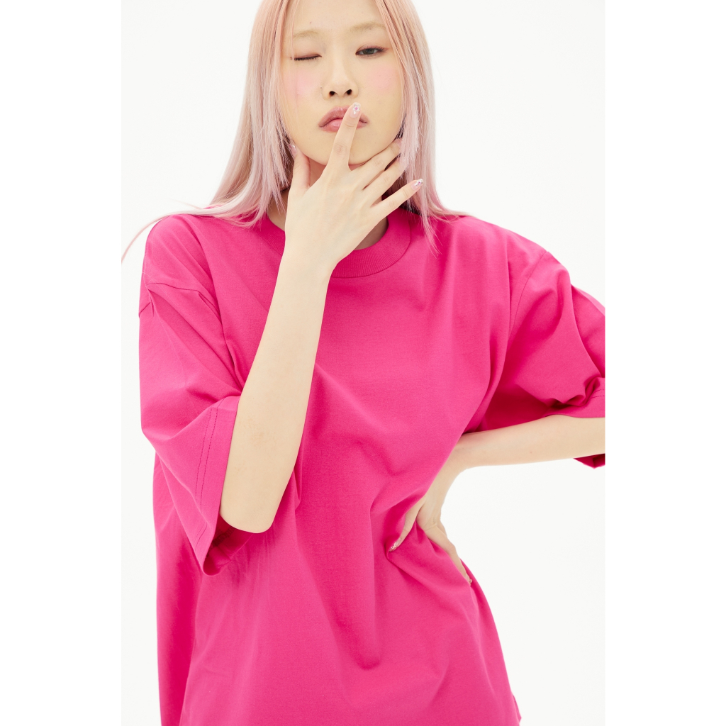 ov10-fuchsia-เสื้อยืดสีชมพูเข้ม-cotton20-oversize