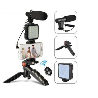 AY-49 Smartphone Video Kit อุปกรณ์ถ่ายวิดีโอ ขาตั้ง ที่จับสมาร์ทโฟน ไมค์ ไฟ LED ครบชุดพร้อมถ่าย