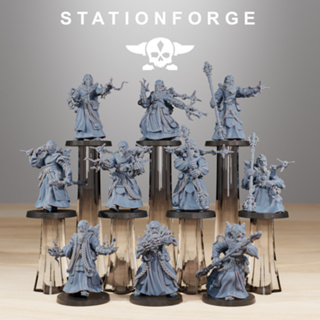 Grimdark scifi miniatures Forager Preachers - High quality and detailed 3d print miniature war game - StationForge