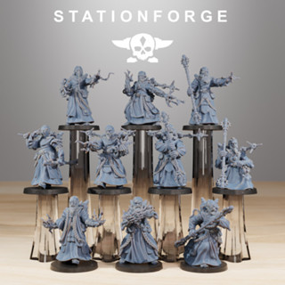 Grimdark scifi miniatures Forager Preachers - High quality and detailed 3d print miniature war game - StationForge